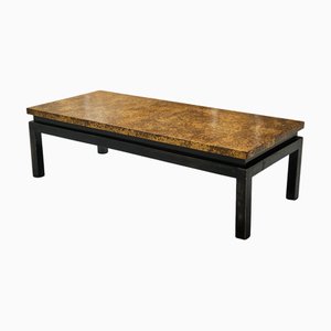 Mid-Century Modernist Coffee Table with Patinated Gold-Painted Top, Belgium, 1950s