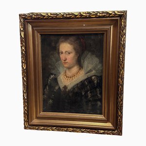 Spanish or Flemish School Artist, Portrait of a Noble Lady, Oil on Canvas, 17th Century