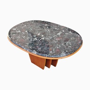 Mid-Century Modern Coffee Table in Cherrywood with Granite Top, Denmark, 1970s