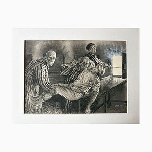 Charles Burki, Holocaust-Gefängnislagerszene, Gouache