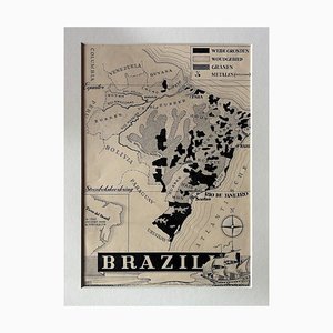 Carte du Brésil par Charles Burki, Pays-Bas, 1947