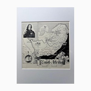 Map of South Africa with Cape Colony by C. Burki Jan van Riebeeck, 1947