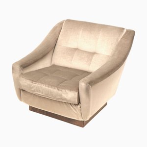 Vintage Velvet Lounge Chair, 1970s