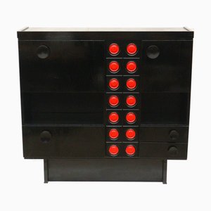 Brutalistisches Vintage Sideboard in Schwarz