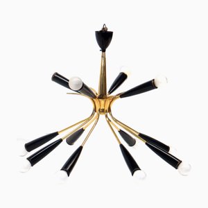 Vintage Italian Hanging Lamp in Brass