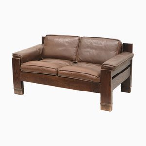 Mid-Century Modern Sofa in Leather by Harry De Groot for Leolux, 70s