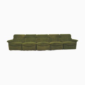 Large Vintage Element Sofa in Green Velvet, 1970s