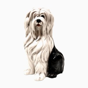 Handbemalter italienischer Vintage Keramik Hund