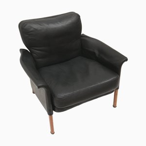 Danish Chair in Black Leather by Hans Olsen, 1960s