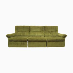 Grünes Vintage Samt Sofa, 1970er