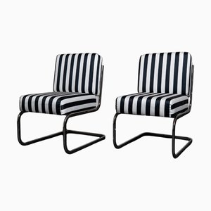 Poltrone vintage a righe, anni '70, set di 2