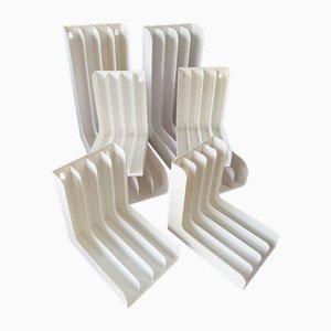 Boomerang-Shaped Vinyl Record Holders, 1970, Set of 6