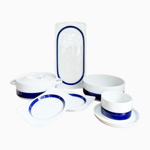 Set da tavola vintage in ceramica cobalto spazzolata di Rosenthal, anni '70, set di 6