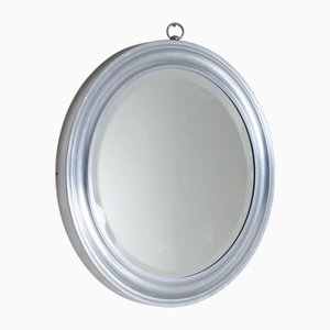 Round Wall Mirror with Metal Frame, 1970s