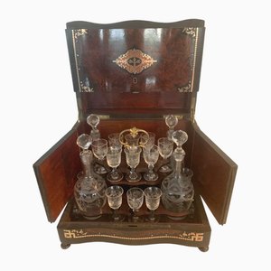 Napoleon III Boulle Liqueur Cellar Set from Befos, Set of 16