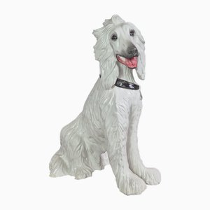 Vintage Afghanische Hundeskulptur aus Keramik, Italien, 1970er