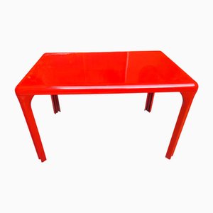 Vintage Stadio120 Table in Red Plastic by Vico Magistretti for Artemide, 1980s