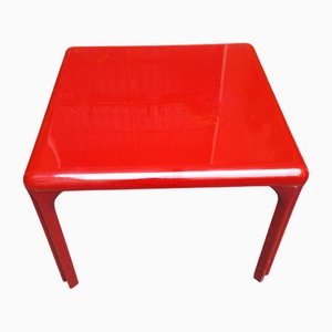 Vintage Stadio100 Tisch aus rotem Kunststoff von Vico Magistretti für Artemide