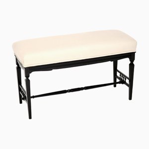 Panca vittoriana antica ebanizzata, 1890