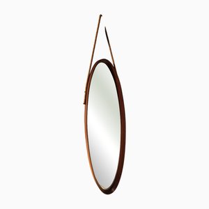 Oval-Shaped Teak Mirror, 1960s