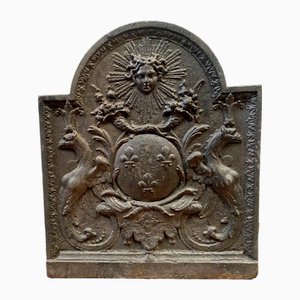 Piastra per camino antico in ghisa, inizio XIX secolo