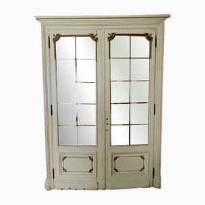 Porta Doppia Haussmanniana in Specchio e Abete Patinato