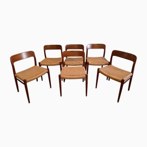 Vintage Esszimmerstühle aus Teak von Niels Otto Møller für JL Møller, 1950er, 6er Set