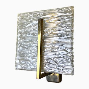 Modernist Murano Glass and Brass Wall Sconce, 1970s