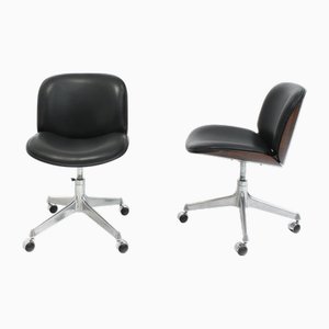 Socrate Executive Desk Chairs by Ennio Fazioli and Ico Parisi for Mim Roma, 1976, Set of 2