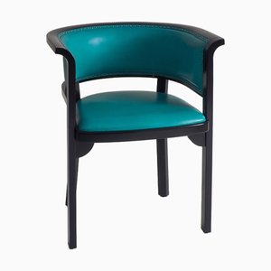 Black Armchair with Turquoise Leather by Marcel Kammerer for Thonet, 1980s