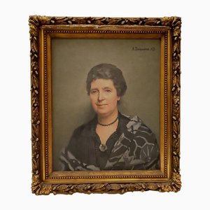 Albert Dequene, Portrait of a Woman, 20th Century, Oil on Canvas, Framed
