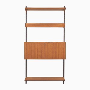 Shelving System with Teak Lighting Element by Kai Kristiansen for FM Møbler, 1960s, Set of 6