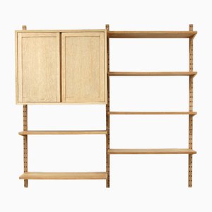 Two-Strip Cado Wall Shelf in Oak by Poul Cadovius, 1960s, Set of 11