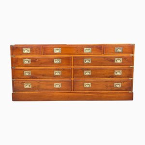 Credenza Military Campaign in radica e radica di noce