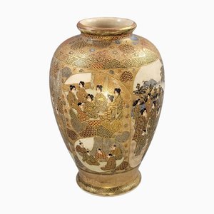 Late Meiji Kyoto Satsuma Vase by Gyokuzan, Japan, 1890s