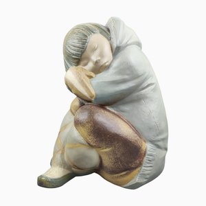 Vintage Girl Figurine in Ceramic, 1980s