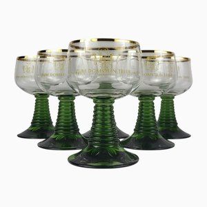 Copas de vino Roemer de cristal de Zum Domstein, años 80. Juego de 6