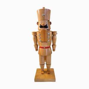 Vintage Nutcracker in Natural Wood Look from G.K.W. Germany, Erzgebirge, 1960s