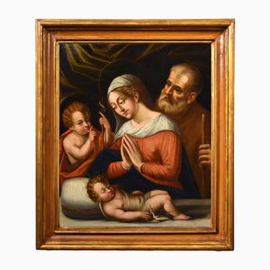 Circle of Giovanni Battista Ramenghi, Heilige Familie, 1620, Öl auf Leinwand, Gerahmt