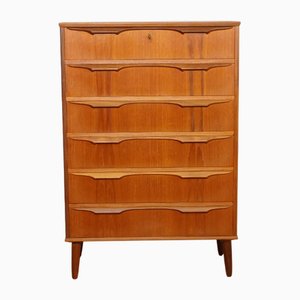 Cajonera danesa vintage de teca atribuida a Klaus Okholm