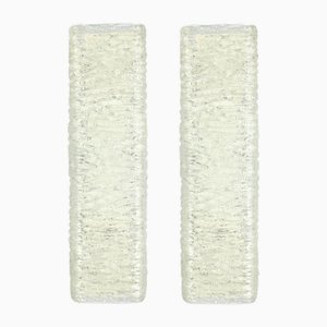 Mid-Century Modern Ice Murano Glass Wall Lights from Kaiser Leuchten, 1960s, Set of 2
