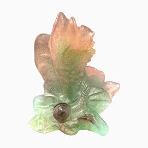 Pâte de Verre Snail Bowl or Candlestick from Daum, France, 1980s