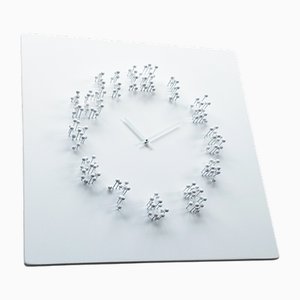 Mocapwhite-White Illusionistic Wall Clock by Jan Paul