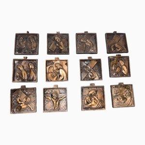 Way of the Cross Plaques, 1900s, Set of 12