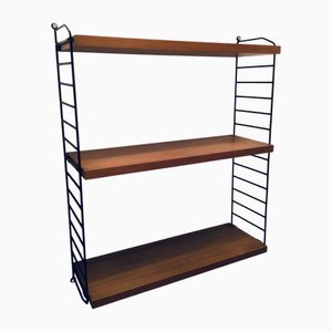 Librerie a parete in teak e metallo di Kajsa & Nisse Strinning, anni '60, set di 8