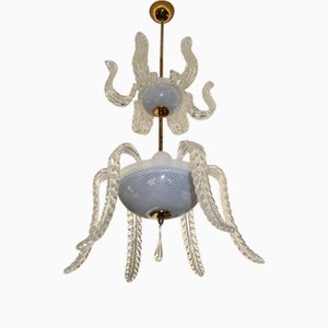Murano Glass Waterfall Chandelier from Venini Reticello, 1940s