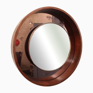 Specchio rotondo attribuito a Guglielmo Ulrich per Fontana Arte, Italia, anni '50