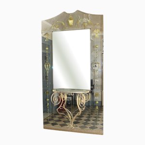 Espejo grande de Cristal Art, Italia, años 50