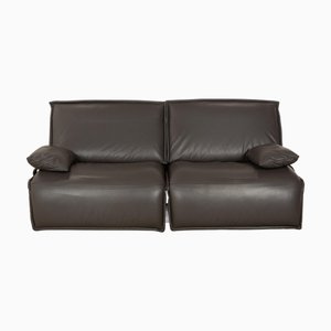 Divano a due posti Free Motion in pelle grigio scuro di Koinor