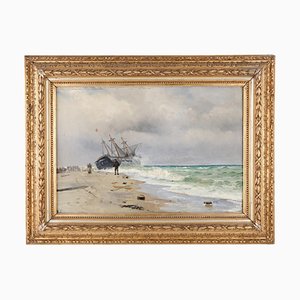 Holger Lübbers, Motivo marino, Olio su tela, Incorniciato